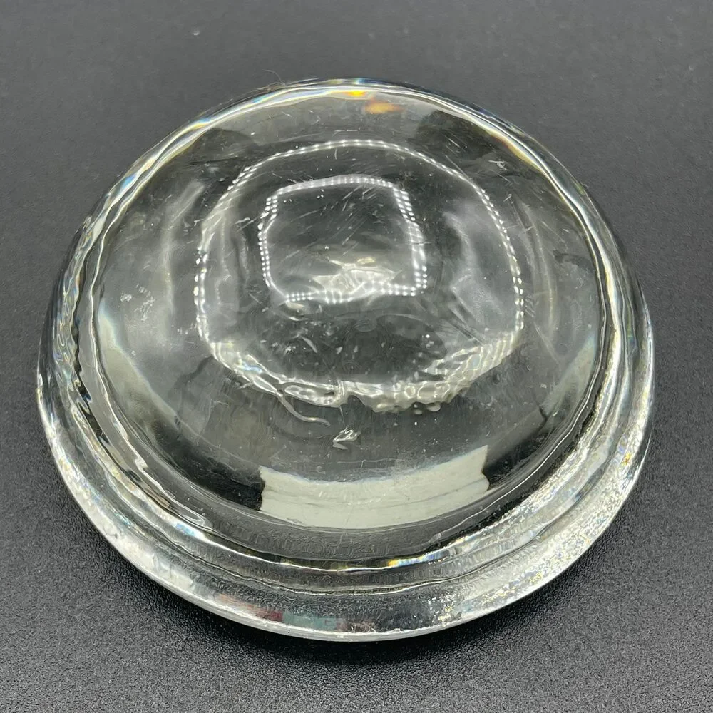 Vintage Clear Glass Round Dome Magnifying Glass Paperweight Desk Hemisphere 3